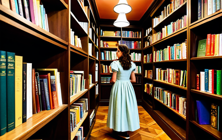 Cozy Spanish Bookstore**

"A bright and inviting image of a traditional librería in Madrid, Spain.  Wooden shelves overflow with colorful books.  A young woman in a stylish, modest dress browses the shelves, fully clothed.  Warm lighting, safe for work, appropriate content, professional photography, perfect anatomy, natural proportions, modest attire, family-friendly, high resolution, detailed environment."

**