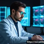 자연어 처리 모델 튜닝의 미래 전망 - **Prompt:** A focused, professional AI engineer in a clean, brightly lit futuristic laboratory, wear...